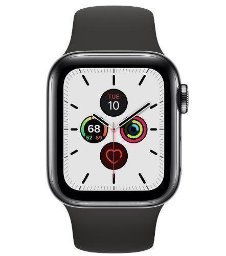 Apple Watch Series 5 (Cellular + GPS) - 32GB - 44mm - Space Grey Aluminum Case with Black Rubber Sport Band