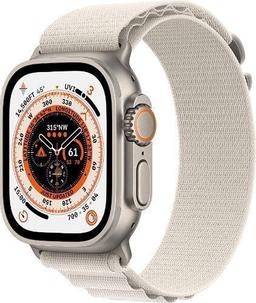 Apple Watch Ultra (Cellular + GPS) - 32GB - 49mm - Titanium Titanium Case with Starlight Textile Alpine Loop Band - One Size