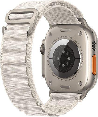 Apple Watch Ultra (Cellular + GPS) - 32GB - 49mm - Titanium Titanium Case with Starlight Textile Alpine Loop Band - One Size