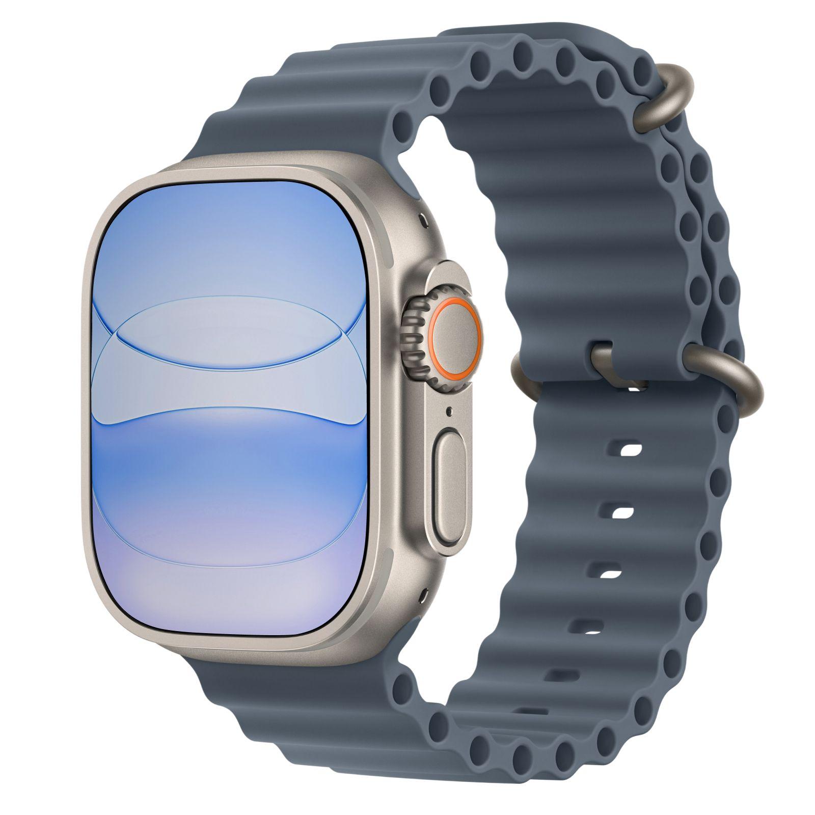 Apple Watch Ultra 3 - 64GB - 49mm - Natural Titanium Case with Anchor Blue Nylon Weave Ocean Band - M/L Size
