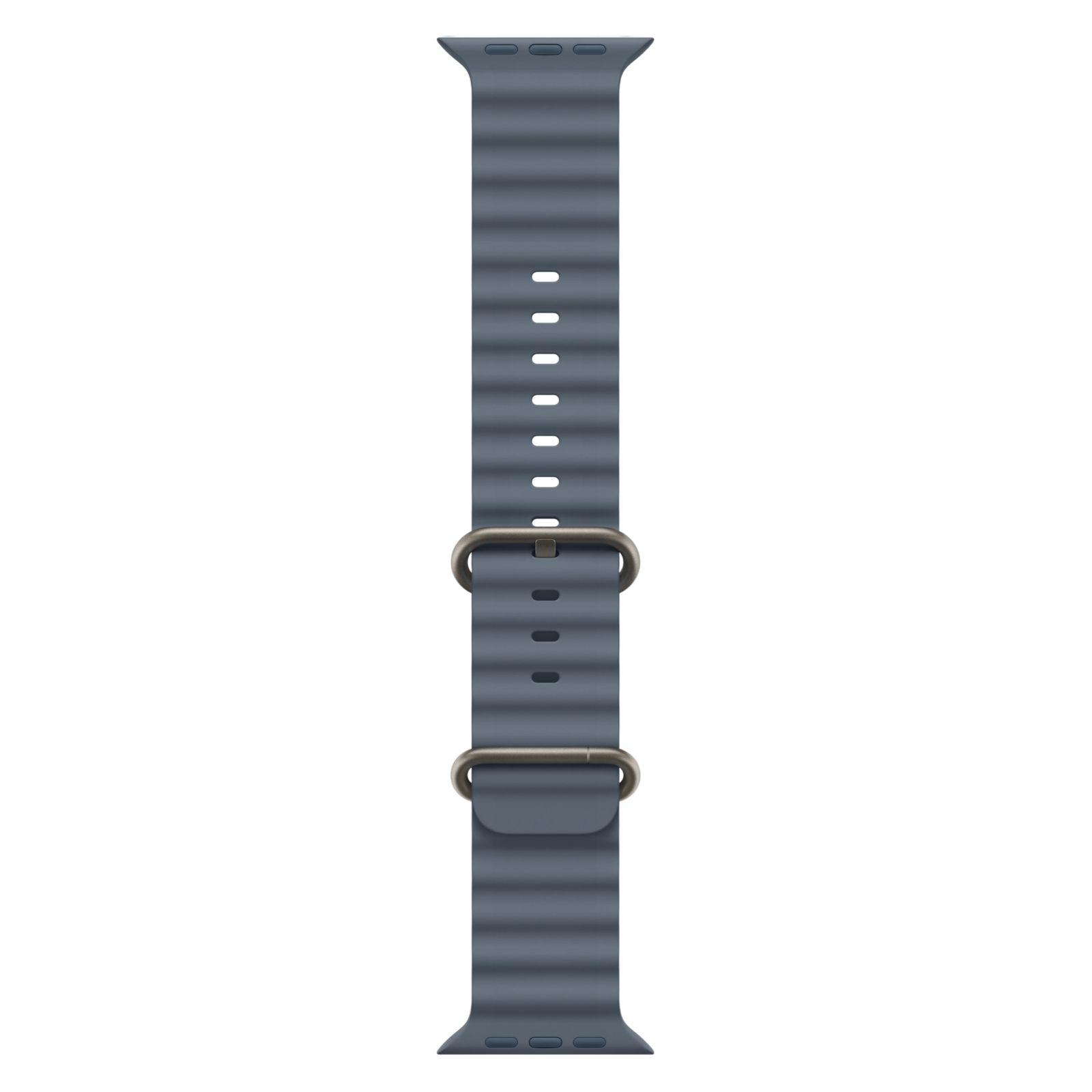 Apple Watch Ultra 3 - 64GB - 49mm - Natural Titanium Case with Anchor Blue Nylon Weave Ocean Band - M/L Size