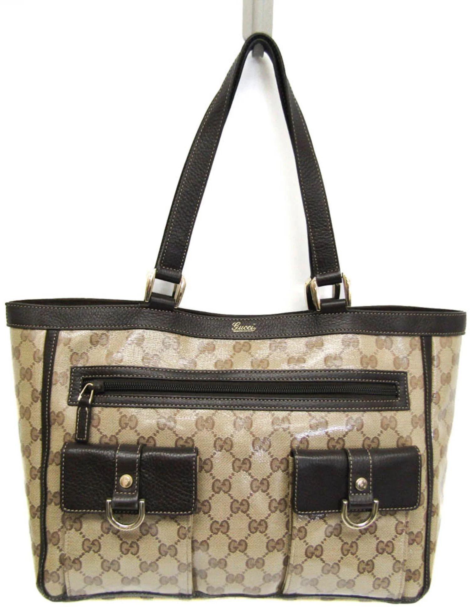 Gucci GG Crystal Leather PVC Tote Bag