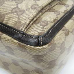 Gucci GG Crystal Leather PVC Tote Bag - Leather - Beige/Dark Brown