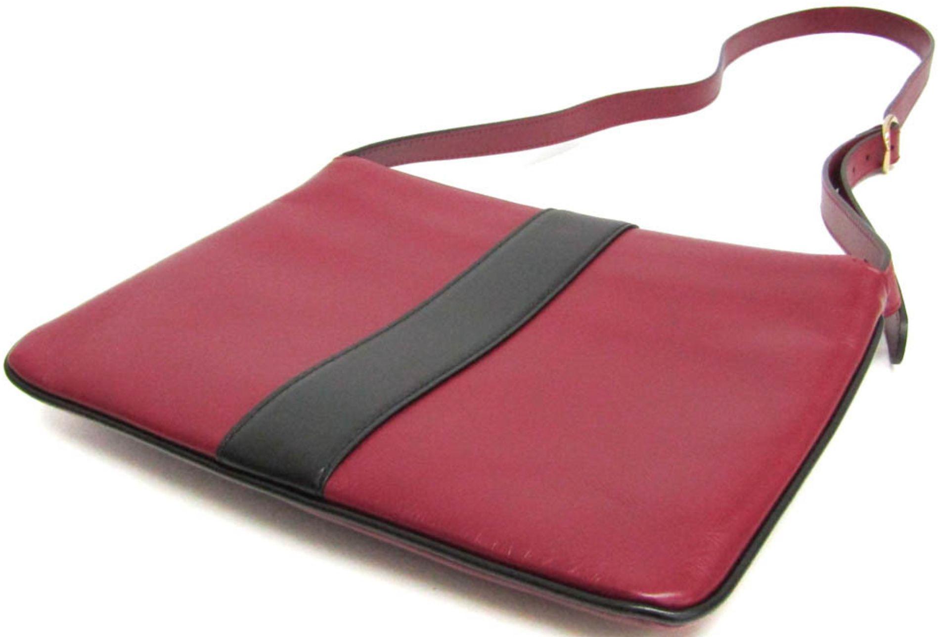 Gucci Leather Shoulder Bag - Leather - Black/Dark Red
