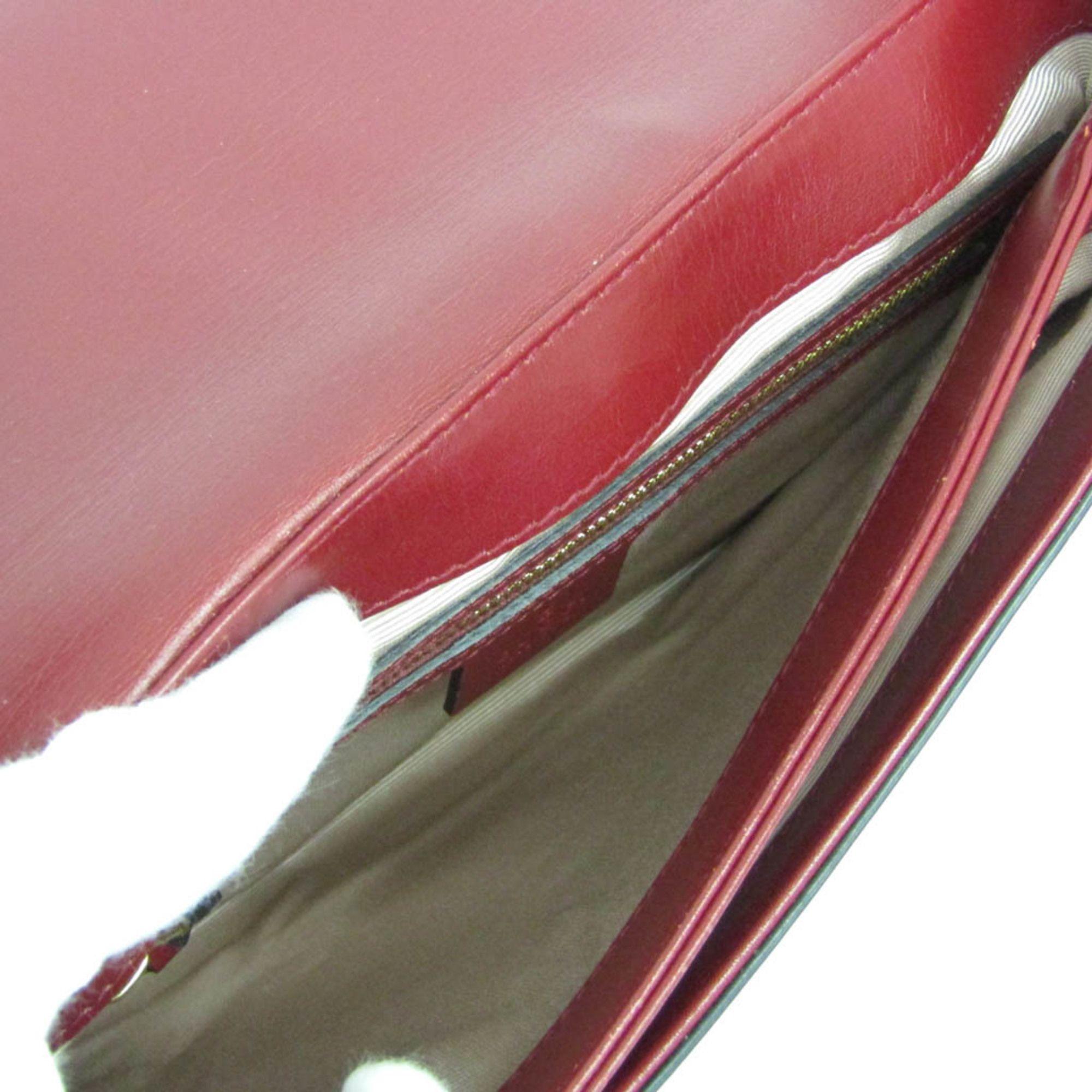 Gucci Leather Shoulder Bag - Leather - Black/Dark Red