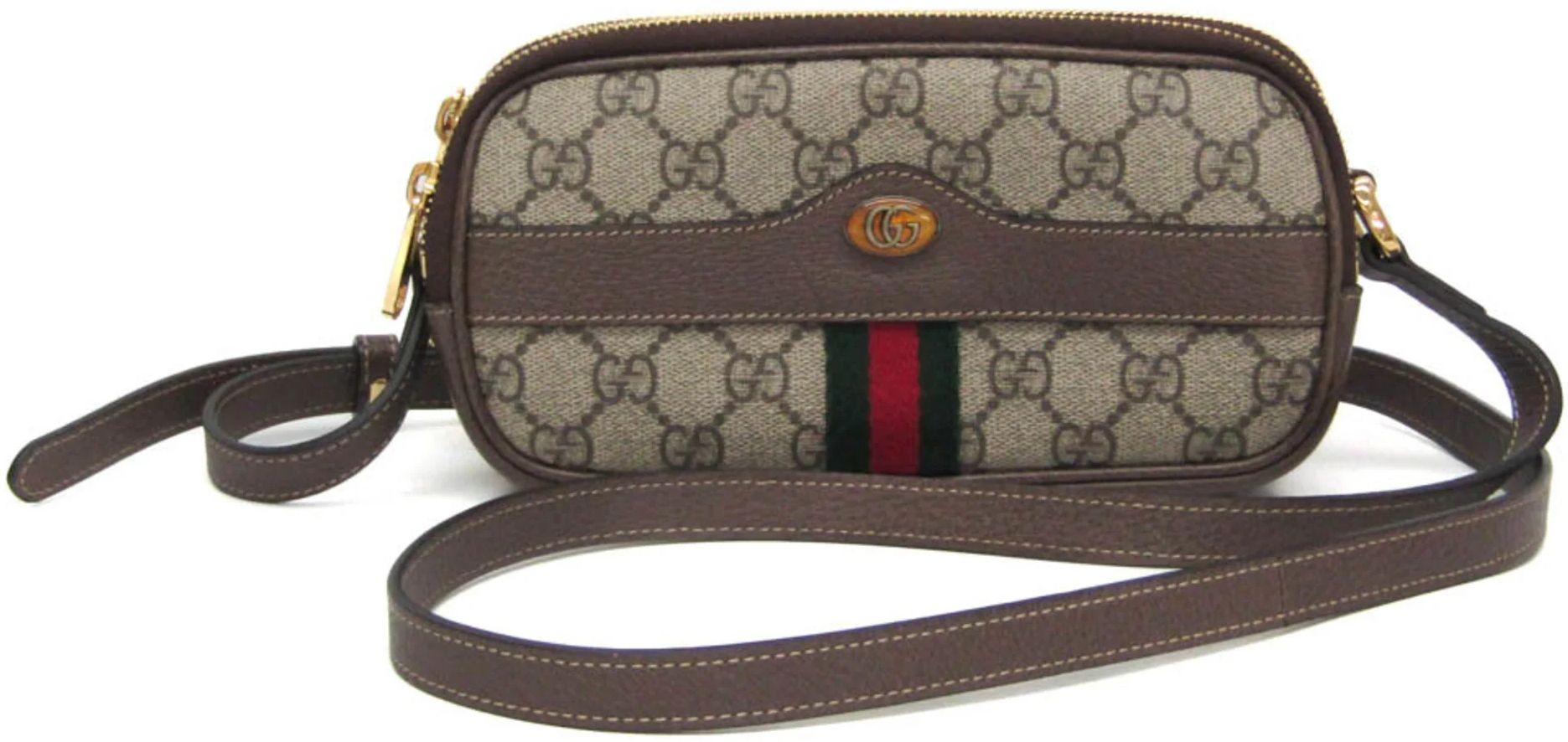 Gucci Ophidia Leather GG Supreme Shoulder Bag