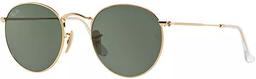 Ray-Ban RB3447 Round Metal Sunglasses - Polished Gold/Green Lens