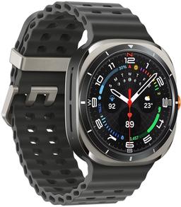 Galaxy Watch Ultra (2024) (Bluetooth + LTE) - 32GB - 47mm - Titanium Silver Titanium Case with Dark Grey Silicone Marine Band