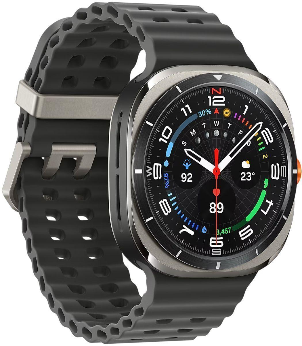 Galaxy Watch Ultra (2024) (Bluetooth + LTE) - 32GB - 47mm - Titanium Silver Titanium Case with Dark Grey Silicone Marine Band