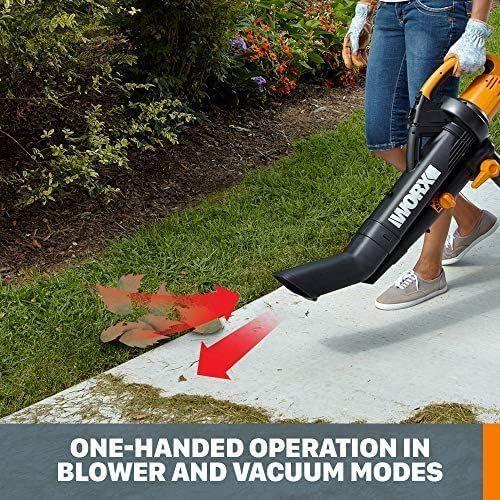 Worx WG505 Trivac 12 Amp 3-in-1 Leaf Blower - Black/Orange