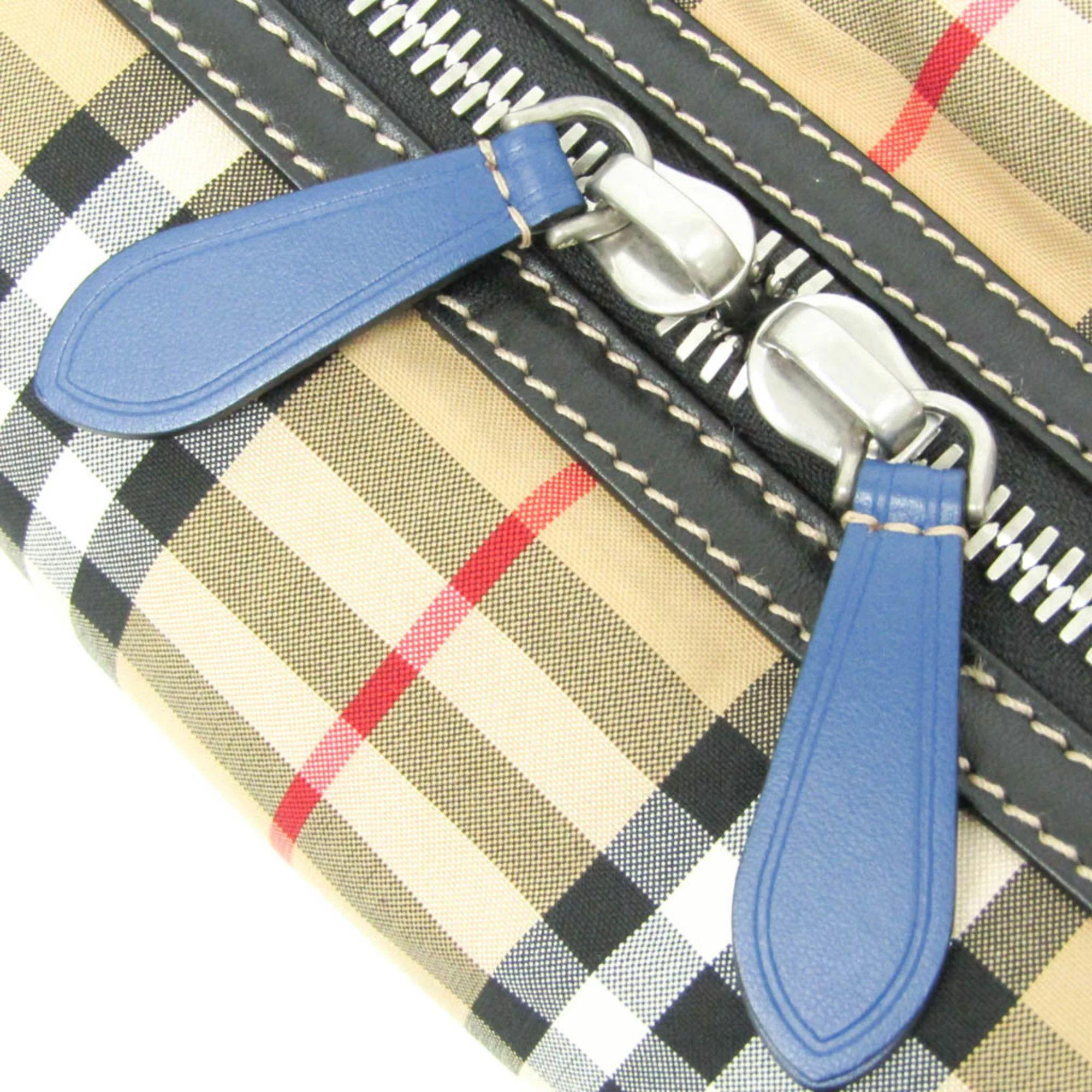 Refurbished Burberry Leather Nylon Canvas Clutch Bag Pouch - Reebelo US