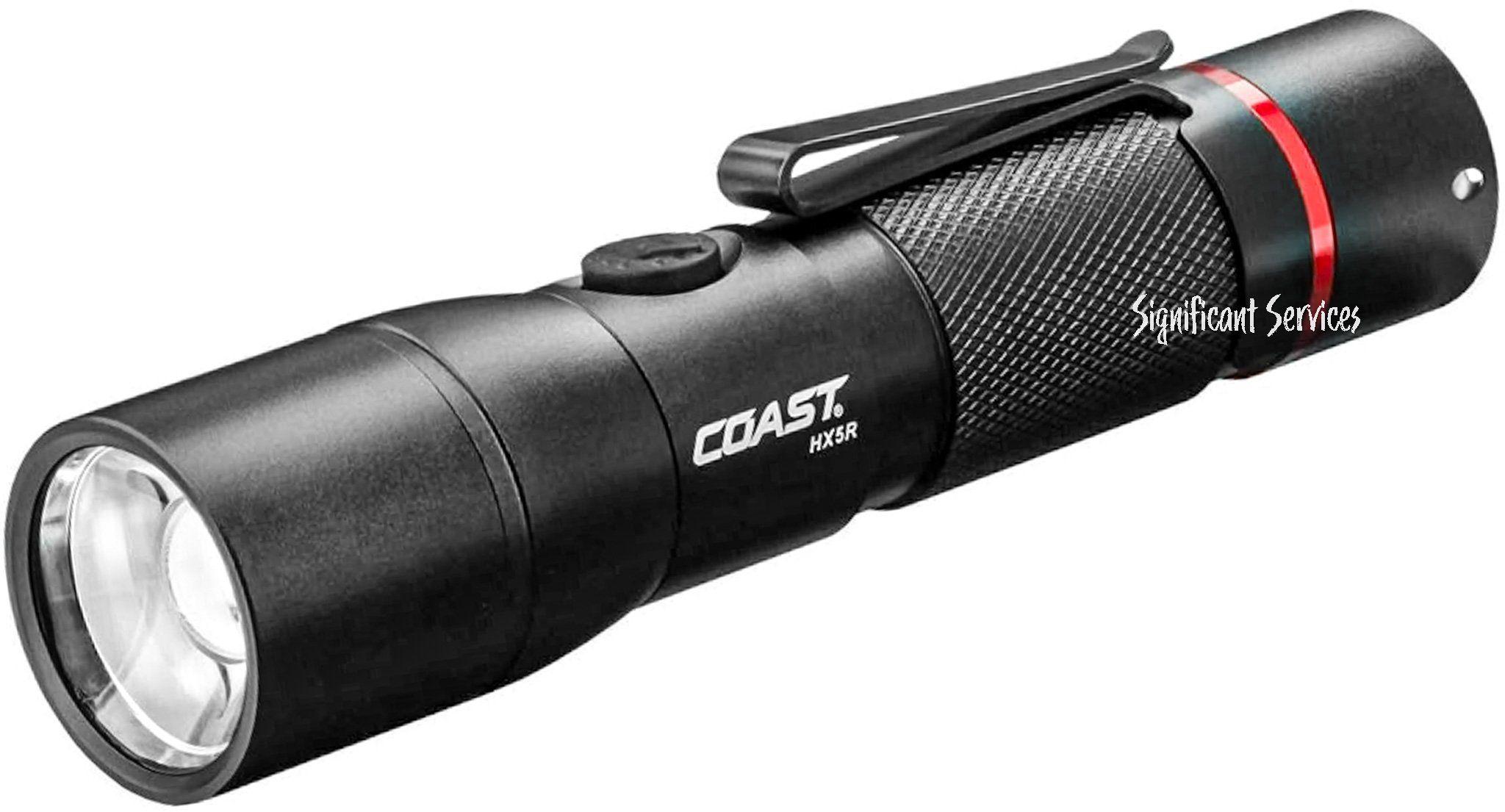 Coast 21625 HX5R Rechargeable LED Flashlight Slide Focus