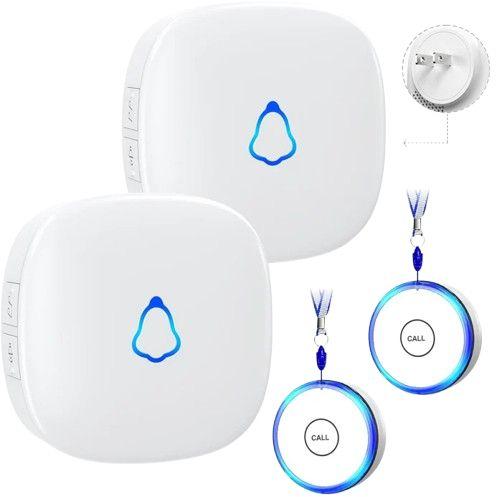 Fansitc Caregiver Pager 2x Pager + 2x Wireless Call/Panic Button