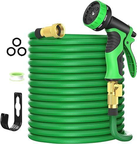 Ghose 100ft Garden Hose 10 Function 50 Layers Nano Rubber 3/4"