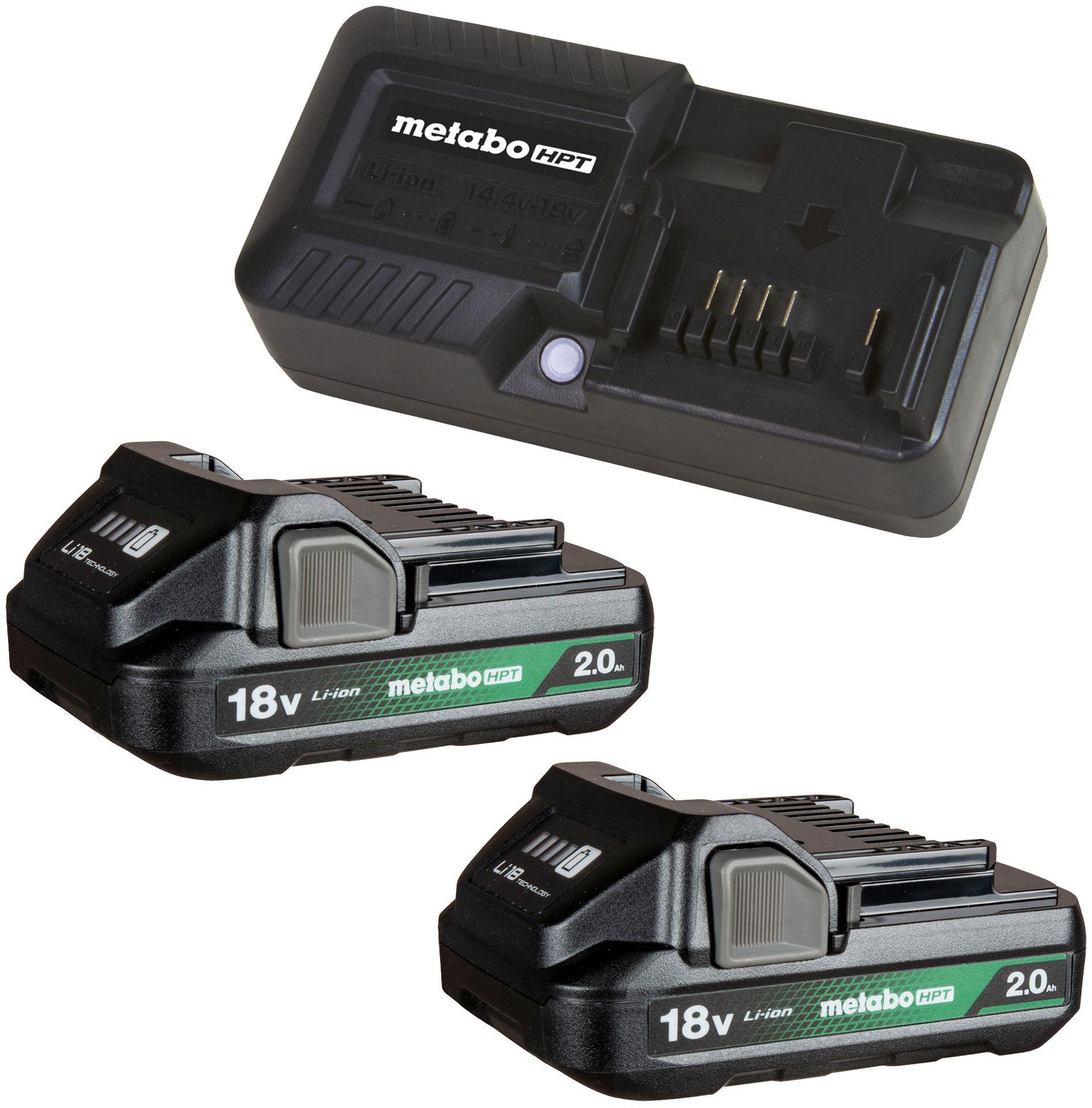 Metabo HPT UC18YKSLS 18V 2.0AH Batteries (2-Pack) and Charger Kit