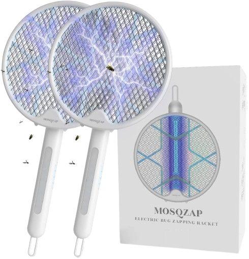Mosqzap Electric Fly Swatter Foldable Bug Zapper (2Pack)