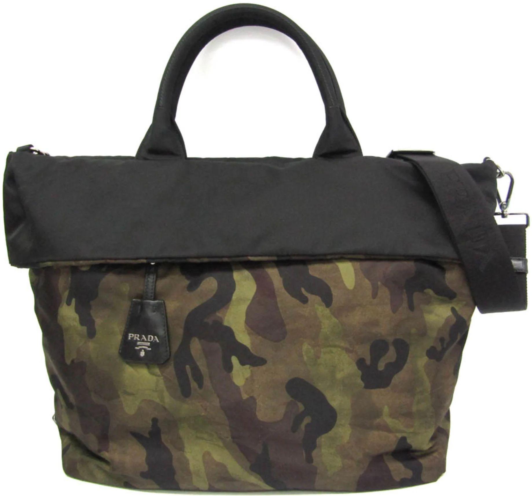 Prada Multi-Color Nylon Leather Handbag Shoulder Bag