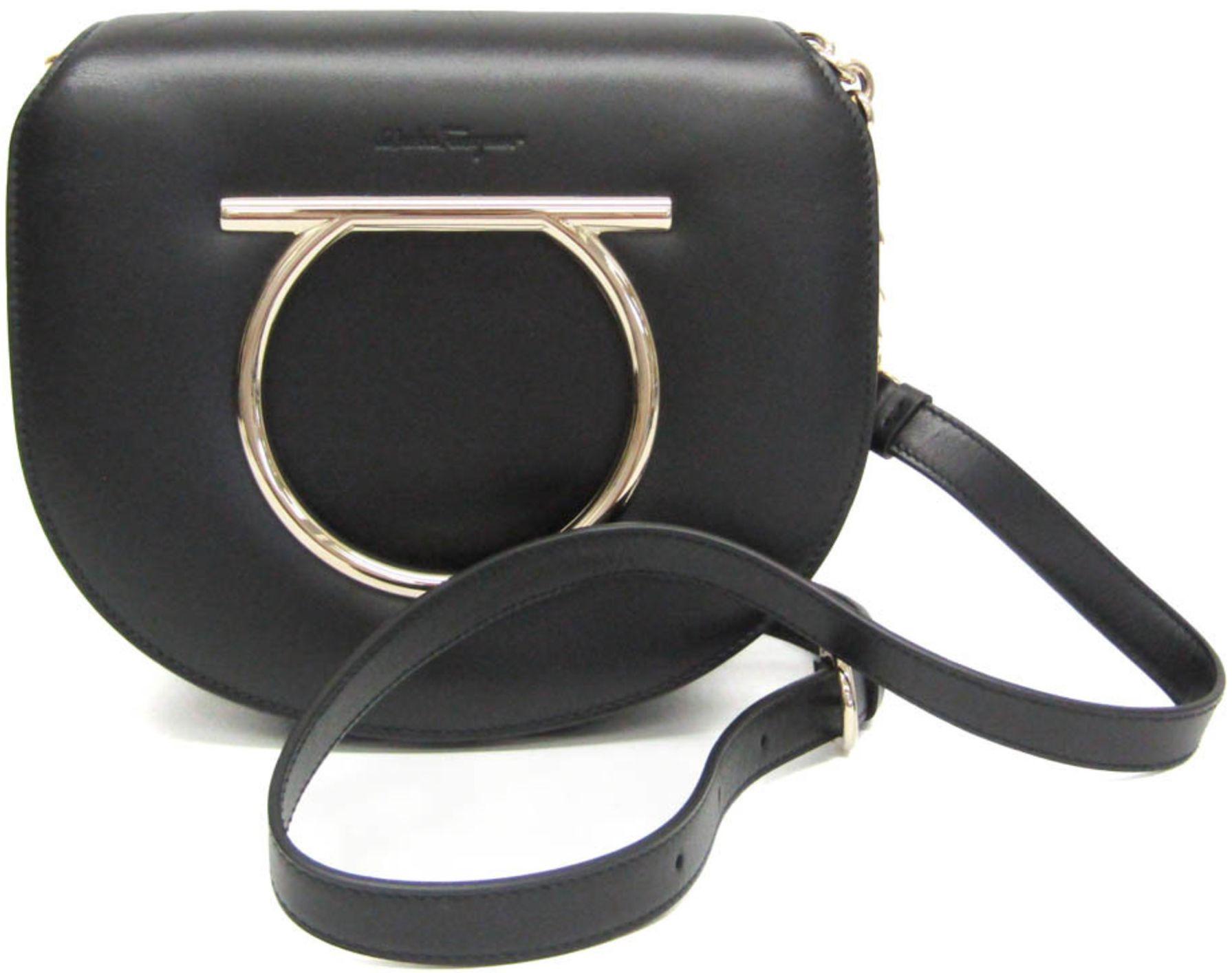 Salvatore Ferragamo Gancini Leather Handbag Shoulder Bag