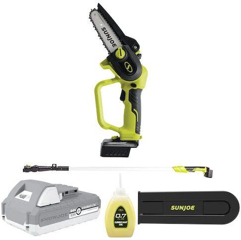 Sun Joe 24-Volt iON+ Cordless Telescoping Pole Pruning Saw Kit with Battery and Charger (24V-HCSWP-LTE)