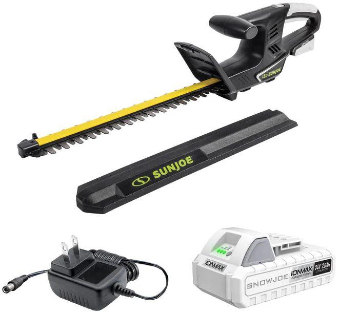 Sun Joe IONMAX Cordless Hedge Trimmer Kit with Battery and Charger (24V-HT16-LTE)