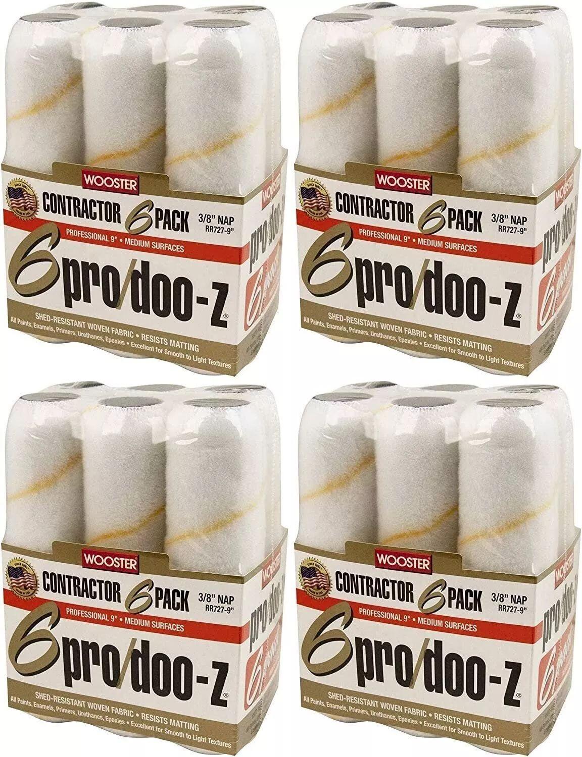 Wooster Brush RR727-9 Pro/Doo-Z Nap Rollers 3/8-Inch (6 x Pack of 4)